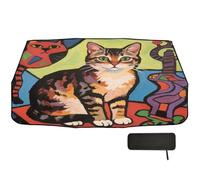 Car Windshield Sun Shade Umbrella 58x29.7 Cats Abstract Art 360° Rotatable UV & Heat Shield for Cars SUVs Trucks