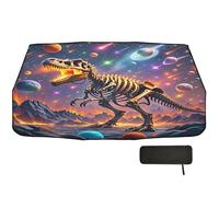 Car Windshield Sun Shade Umbrella 58x29.7 Dinosaur Skeleton Cosmic 360° Rotatable UV & Heat Shield for Cars SUVs Trucks