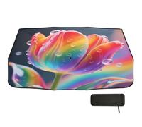Car Windshield Sun Shade Umbrella 58x29.7 Fantasy Tulip Rainbow