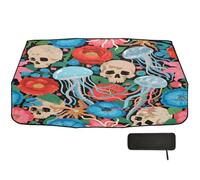 Car Windshield Sun Shade Umbrella 58x29.7 Floral Jellyfish Skull
