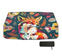 Car Windshield Sun Shade Umbrella 58x29.7 Fox Dark Blue 360° Rotatable UV & Heat Shield for Cars SUVs Trucks