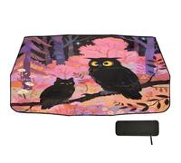 Car Windshield Sun Shade Umbrella 58x29.7 Owls Night Jungle 360° Rotatable UV & Heat Shield for Cars SUVs Trucks