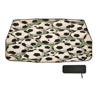 Car Windshield Sun Shade Umbrella 58x29.7 Retro Soccer Balls 360° Rotatable UV & Heat Shield for Cars SUVs Trucks