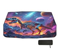 Car Windshield Sun Shade Umbrella 58x29.7 Sci-fi Dinosaur Cosmic 360° Rotatable UV & Heat Shield for Cars SUVs Trucks