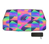 Car Windshield Sun Shade Umbrella 58x29.7 Triangular Pattern Multicolor 360° Rotatable UV & Heat Shield for Cars SUVs Trucks