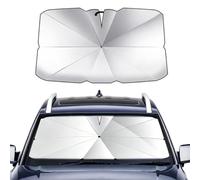 Car Windshield Sun Shade Umbrella with Bendable Support Bar, 125 * 65cm Reflective UV Block Windscreen Cover, Foldable Front Window Sun Visor Protect Car Interior & Fit Most Vehicle Windscreens