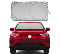 Car Windshield Sun Shade with Storage Pouch by A1 Sunshade Retractable Automotive Car Truck SUV Front Window Shield Blocker Screen Visor Protector Cover for Auto Interior Accessories for Heat Medium