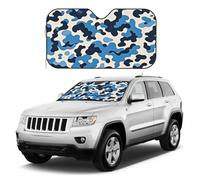 Car Windshield Sunshade Blue Camouflage Pattern Car Front Window Covers Foldable Reflector Front Window Sun Shade Sun Visor Protector Universal Fit Cars SUV Truck Keep Your Vehicle Cool