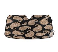 Car Windshield Sunshade Brown Paisley Floral, Foldable Car Windshield Cover, Front Window Cover (53×23.5 Inch)