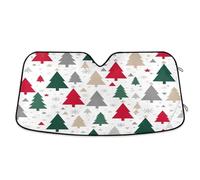 Car Windshield Sunshade Colorful Christmas Trees, Foldable Windshield Heat Shield, Front Window Cover - 55×27.6 Inch