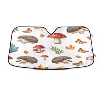 Car Windshield Sunshade Cute Hedgehogs Autumn, Foldable Car Windshield Heat Protector, Front Window Cover - 55×27.6 Inch