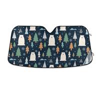 Car Windshield Sunshade Cute Polar Bears Blue, Foldable Car Windshield Protector from Heat, Front Window Cover - 57×31.5 Inches