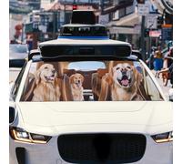 Car Windshield Sunshade - Dog Pattern Front Windshield Sunshade | Suction Cup Sunscreen Heat-Insulating Sunvisor Protective Film for RV Trucks Vehicle Window Daily Hot Weather