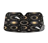 Car Windshield Sunshade Elegant Golden Celestial Black, Foldable Car Windshield Cover, Front Window Cover - 57×31.5 Inches
