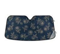 Car Windshield Sunshade Elegant Rose Gold Navy, Foldable Car Sunscreen, Front Window Cover (53×23.5 Inch) M