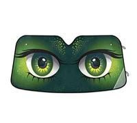 Car Windshield Sunshade Gredecortoon Green Eye Shade Long Eyelashes Anime Brown Eye Custom Auto Windscreen Shade Personalized Sun Shade For Truck Summer Saloons M