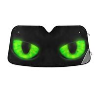 Car Windshield Sunshade Green Cats Eyes Foldable Sun Shield Blocks UV Rays Keep Vehicle Cool