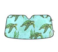 Car Windshield Sunshade Green Sea Turtles, Foldable Car Windshield Insulation Cover, Front Window Cover (53×23.5 Inch)