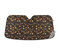 Car Windshield Sunshade Kawaii Bat Autumn Leaves Blocks Sun Visor Protector Foldable Sun Shield