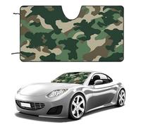 Car Windshield Sunshade & Keeps Interior Cool | Universal Fits Cars, SUVs, Trucks | Camouflage Green Printed Automotive Sun Screen, Visor & Car Accessories for Summer