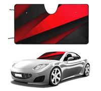 Car Windshield Sunshade & Keeps Interior Cool | Universal Fits Cars, SUVs, Trucks | Red Black Printed Automotive Sun Screen, Visor & Car Accessories for Summer