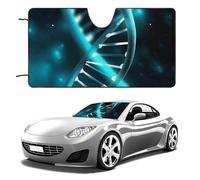 Car Windshield Sunshade & Keeps Interior Cool | Universal Fits Cars, SUVs, Trucks | Science Gene Strand Printed Automotive Sun Screen, Visor & Car Accessories for Summer