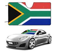 Car Windshield Sunshade & Keeps Interior Cool | Universal Fits Cars, SUVs, Trucks | South Africa Flag Printed Automotive Sun Screen, Visor & Car Accessories for Summer