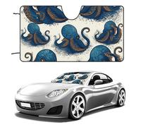 Car Windshield Sunshade & Keeps Interior Cool | Universal Fits Cars, SUVs, Trucks | Tentacles Octopus Printed Automotive Sun Screen, Visor & Car Accessories for Summer