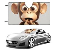 Car Windshield Sunshade & Keeps Interior Cool | Universal Fits Cars, SUVs, Trucks | The Silent Monkey Printed Automotive Sun Screen, Visor & Car Accessories for Summer
