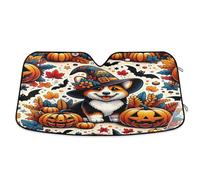 Car Windshield Sunshade Lanterns Autumn Leaves, Foldable Front Window Cover, Car Windshield Cover - 55×27.6 Inches