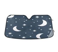Car Windshield Sunshade Moon Stars and Clouds Blocks Sun Visor Protector Foldable Sun Shield