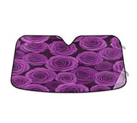 Car Windshield Sunshade Purple Roses, Foldable Front Window Cover, Car Windshield Heat Protector - 57×31.5 Inch