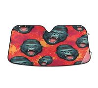 Car Windshield Sunshade Roaring Gorilla Red, Foldable Heatshield Sunshade, Front Window Cover - 55×27.6 Inch