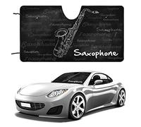 Car Windshield Sunshade, Sun Visor Protector Front Window Shade, Keeps Out UV Rays, Keeps Your Vehicle Cool 70 x 130 cm（Saxophone Music）