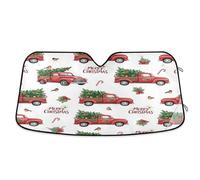 Car Windshield Sunshade Trucks Christmas Trees Red, Foldable Car Windshield Cover, Front Window Cover - 55×27.6 Inch
