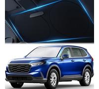 Car Windshield Sunshade with Bonus Steering Wheel Cover Sun Shade. Reflective Polyester Blocks Heat and Foldable Shield That Keeps Your Vehicle Cool (Medium 59 x 31 in)