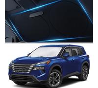 Car Windshield Sunshade with Bonus Steering Wheel Cover Sun Shade. Reflective Polyester Blocks Heat and Foldable Shield That Keeps Your Vehicle Cool (Medium 59 x 31 in)