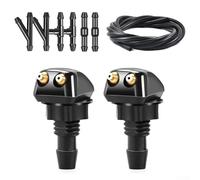 Car Windshield Washer Spray Nozzle Set - Dual-Hole Adjustable Nozzles for Most Vehicles, ABS Plastic, Includes 2 Nozzles + 2m Water