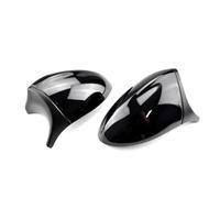 Car Wing Mirror Caps Compatible For BMW 3 Series E90 E91 E92 E93 2005-2009 1 Series E81 E87 E88 ABS Left And Right Mirror Shell(Bright black Pre-1)