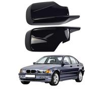 Car Wing Mirror Cover Caps for BMW 3 Series E46 Sedan 4door 1998-2005.02 Black - Left Right Side Rearview Mirror Housing Shell ABS Plastic