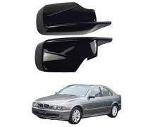 Car Wing Mirror Cover Caps for BMW E39 2001-2003 525i OEM: 51168238376 51168238375 Black - Left Right Side Rearview Mirror Housing Shell ABS Plastic