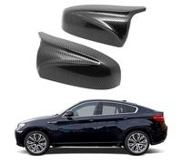 Car Wing Mirror Cover Caps for BMW x6 E71 2008-2013 Carbon Fiber Texture - Left Right Side Rearview Mirror Housing Shell ABS Plastic
