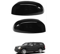 Car Wing Mirror Cover Caps for GMC Yukon XL 1500 2007-2013 Black - Left Right Side Rearview Mirror Housing Shell ABS Plastic