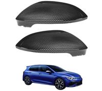 Car Wing Mirror Cover Caps for Volkswagen Golf 8 MK8 8R R-line GTI 2020-2023 - Left Right Side Rearview Mirror Housing Shell ABS Plastic, Carbon Fiber Texture
