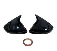 Car Wing Mirror Covers Caps For Seat For Leon MK4 For Cupra 2020-2024 Pair Side Wing Mirror Cover Caps FR ST Rearview Trim Add On Rear View Rearview Mirror Shells(Glossy Black)