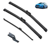 Car Wiper Compatible with Ford Fiesta 7 2018-2021 Car Front Rear Wiper Blades Soft Rubber Windscreen Wipers Auto Windshield 28"+14"+11" 2018 2019 2020 (Color : 3 wipers)