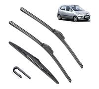 Car Wiper Front Rear Blades Set Compatible for Hyundai I10 MK 1 2007-2013 22in+16in+12in Back Windscreen Wipers Assembly Replacements Blade Kit Clean the windshield