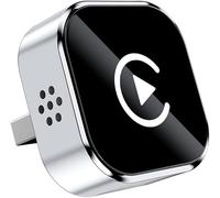 Car Wireless CarPlay Adapter for Ford Bronco Base Big Bend Outer Banks Badlands Wildtrak, 2-in-1 Wireless Car Play Adapter, Fast Auto Connect Low Latency,B Silver