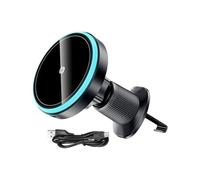 Car Wireless Charger, Dashboard Phone Stand, Vehicle Cellphone Holder, 15W Magnetic Smartphone Charger for Truck, Sedan, Fast Charging, Adjustable Mount, Adaptive Light Interaction