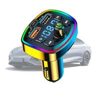 Car Wireless Transmitter,Digital Display Transmitter | 2-Port Fast Charging FM Radio Adapter,for Phone PC Travel Commuting Hands-Free Calling